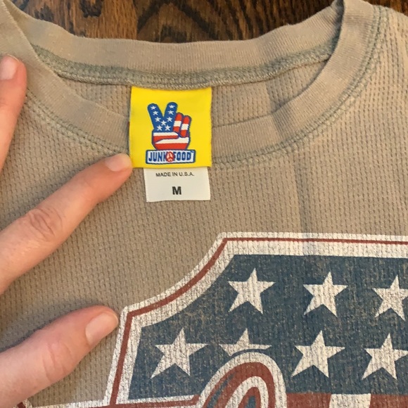 Junk food waffle knit cotton long sleeve boys T-shirt - Picture 3 of 4